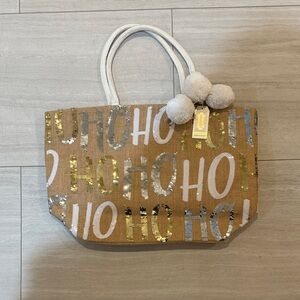 Mud Pie Sequin Tote Bag - Gold, Silver, White